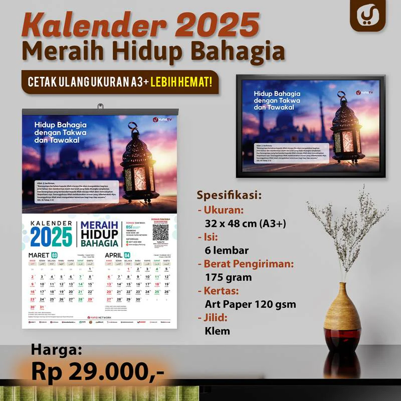 KALENDER DINDING YUFID 2025 MERAIH HIDUP BAHAGIA - CETAK ULANG UKURAN A3+ LEBIH HEMAT! - Image 5