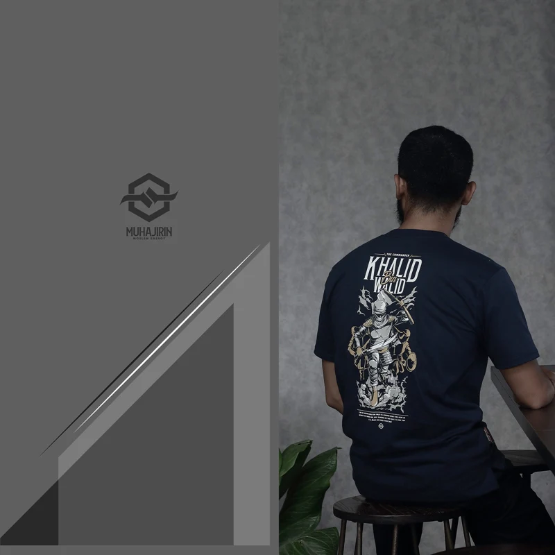 Kaos Muhajirin Heroes Khalid bin Walid 1.0 Navy Blue