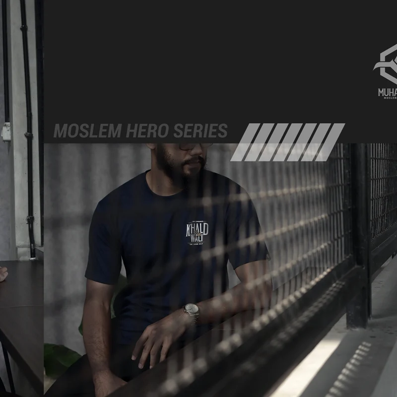 Kaos Muhajirin Heroes Khalid bin Walid 1.0 Navy Blue - Image 2