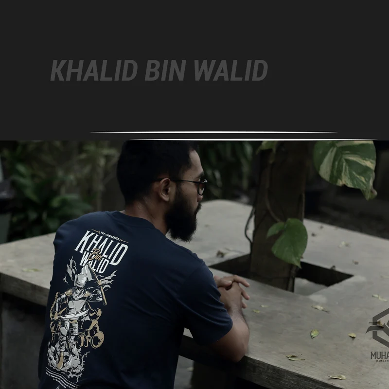 Kaos Muhajirin Heroes Khalid bin Walid 1.0 Navy Blue - Image 3