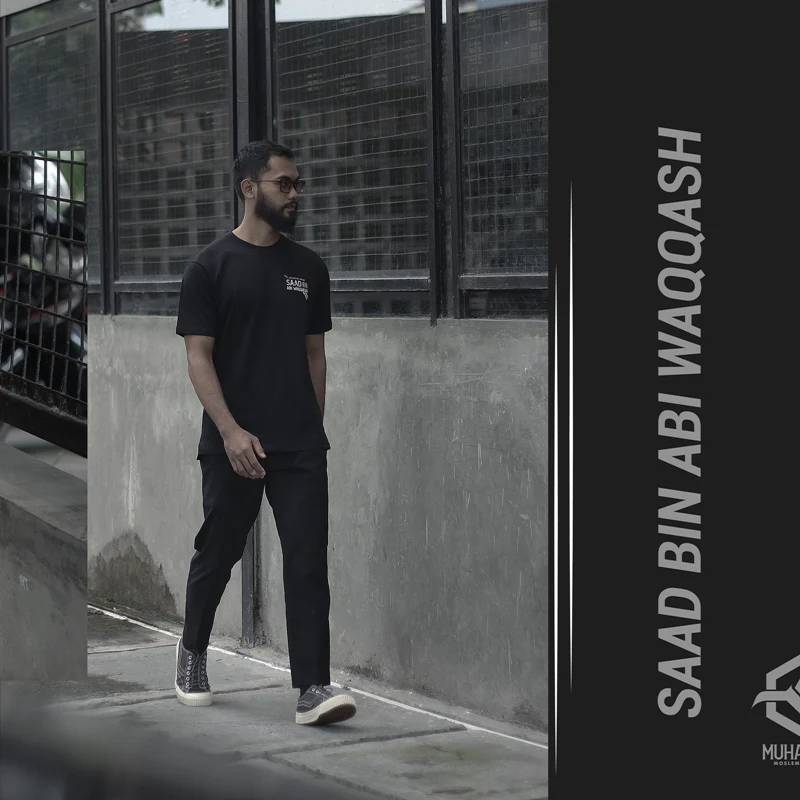 Kaos Muhajirin Heroes Saad bin Abi Waqqash 1.0 Black - Image 4