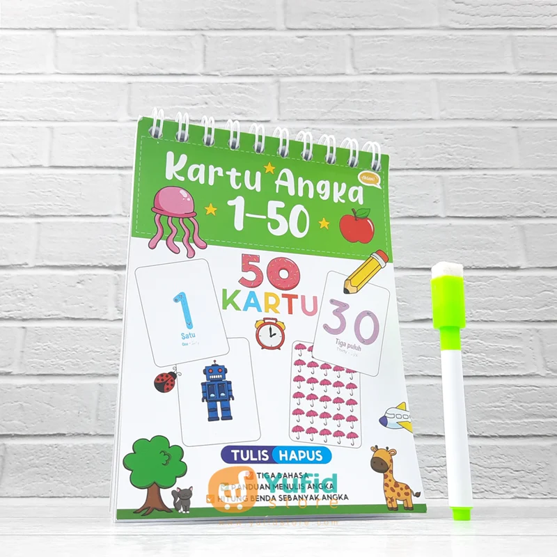 KARTU ANGKA 1-50 - WIPE AND CLEAN (AHLAN)