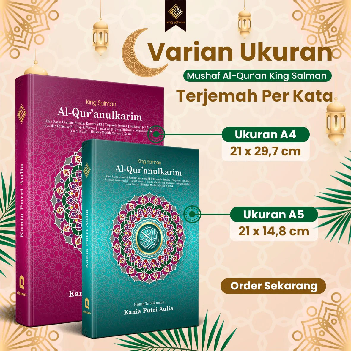 Mushaf Al-Qur'an Custom Nama Ukuran A4 Tipe Terjemah Perkata (King Salman) - Image 3