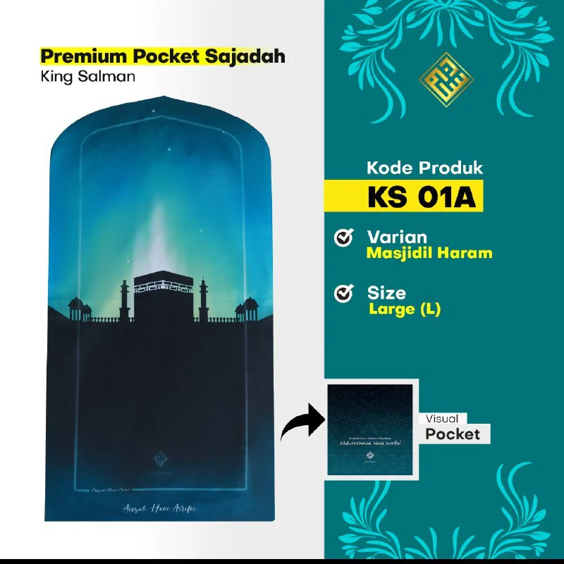 King Salman Premium Pocket Sajadah Custom Nama Ukuran Large (King Salman) - Image 6