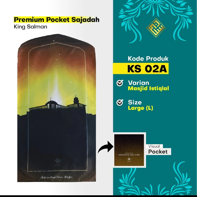 King Salman Premium Pocket Sajadah Custom Nama Ukuran Large (King Salman) - Image 7
