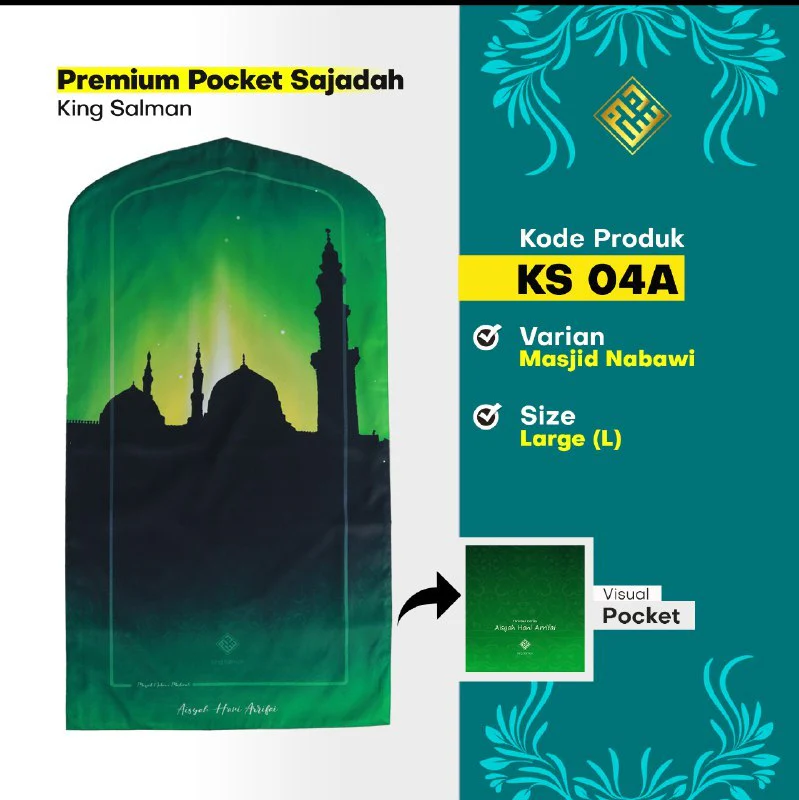 King Salman Premium Pocket Sajadah Custom Nama Ukuran Large (King Salman) - Image 9