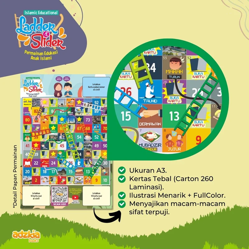 LADDER DAN SLIDER - PERMAINAN EDUKASI ANAK ISLAMI (ADZKIA BOOKS) - Image 2