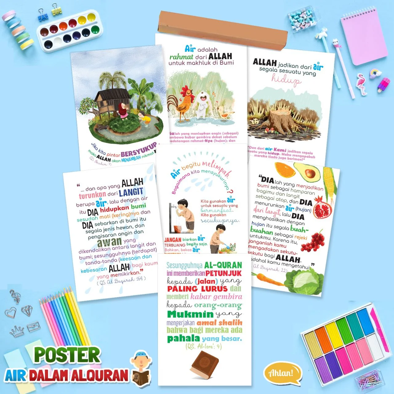 Paket Bundling 7 Poster Air Dalam Al-Quran (Ahlan)
