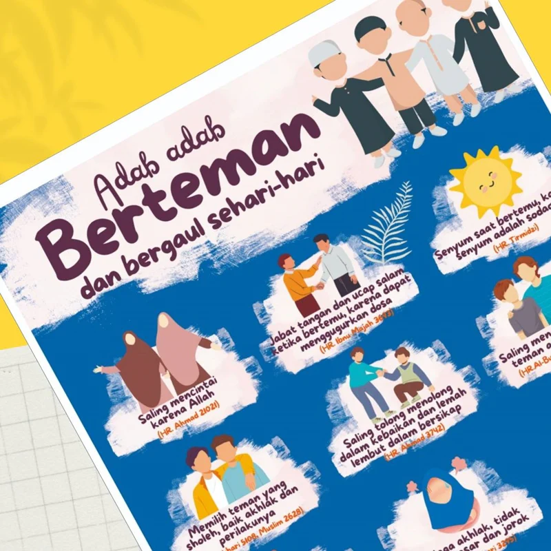POSTER ADAB BERTEMAN DAN BERGAUL (KUN SHOLIHAN) - Image 2