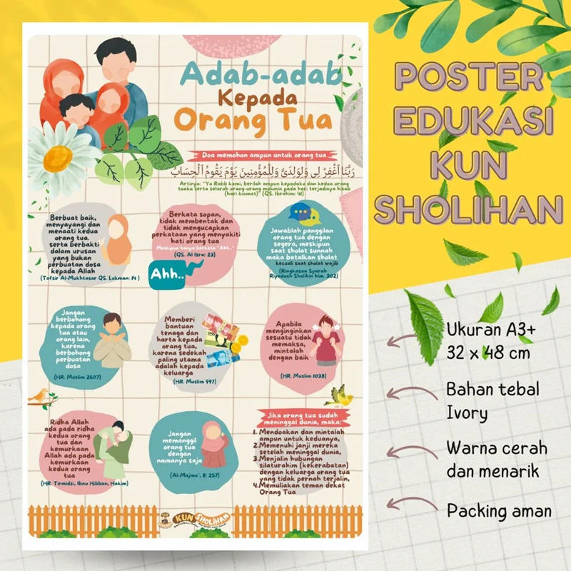 POSTER ADAB KEPADA ORANG TUA (KUN SHOLIHAN)