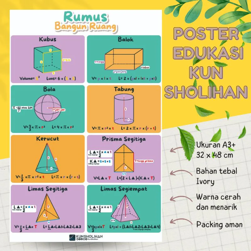 POSTER RUMUS BANGUN RUANG (KUN SHOLIHAN)
