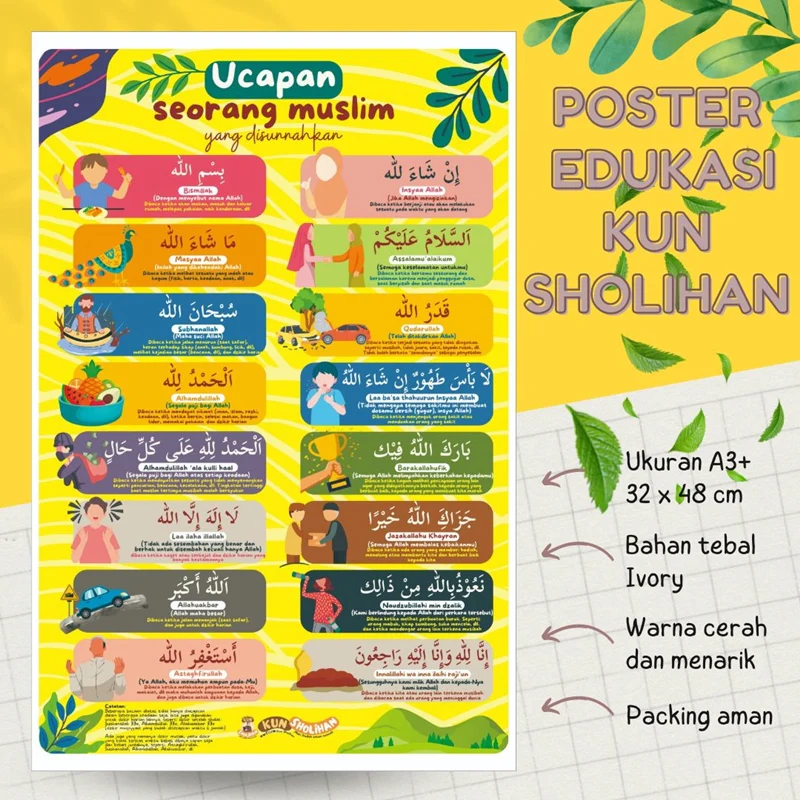 POSTER UCAPAN SEORANG MUSLIM YANG DISUNNAHKAN (KUN SHOLIHAN)