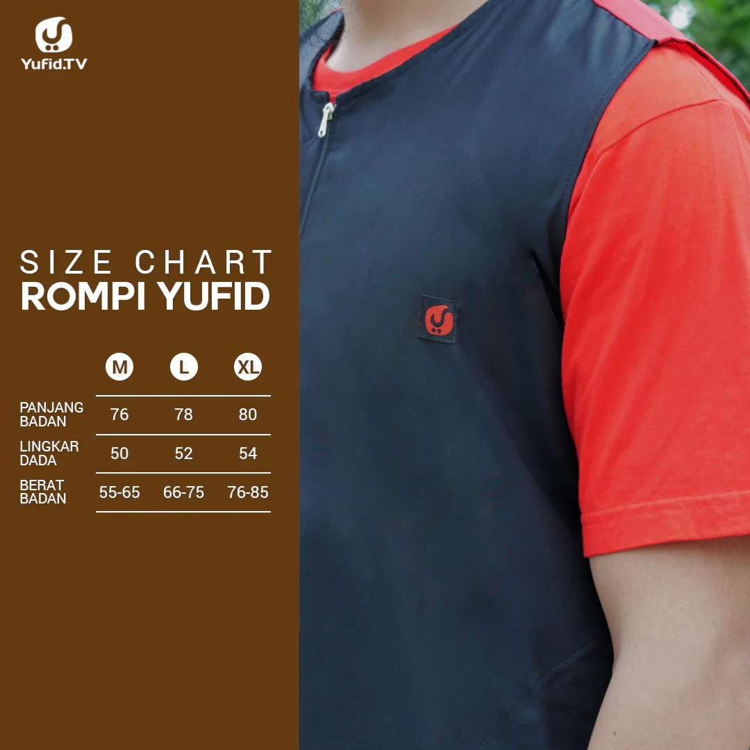 Rompi Sholat Yufid Hitam Kombinasi Merah (Yufidstore) - Image 15
