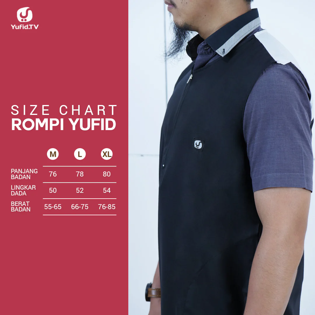 Rompi Sholat Yufid Hitam Kombinasi Putih (Yufidstore) - Image 11