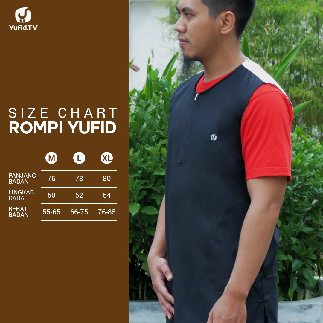 Rompi Sholat Yufid Hitam Kombinasi Putih (Yufidstore) - Image 12