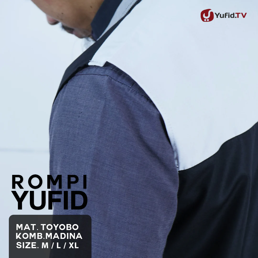Rompi Sholat Yufid Hitam Kombinasi Putih (Yufidstore) - Image 7
