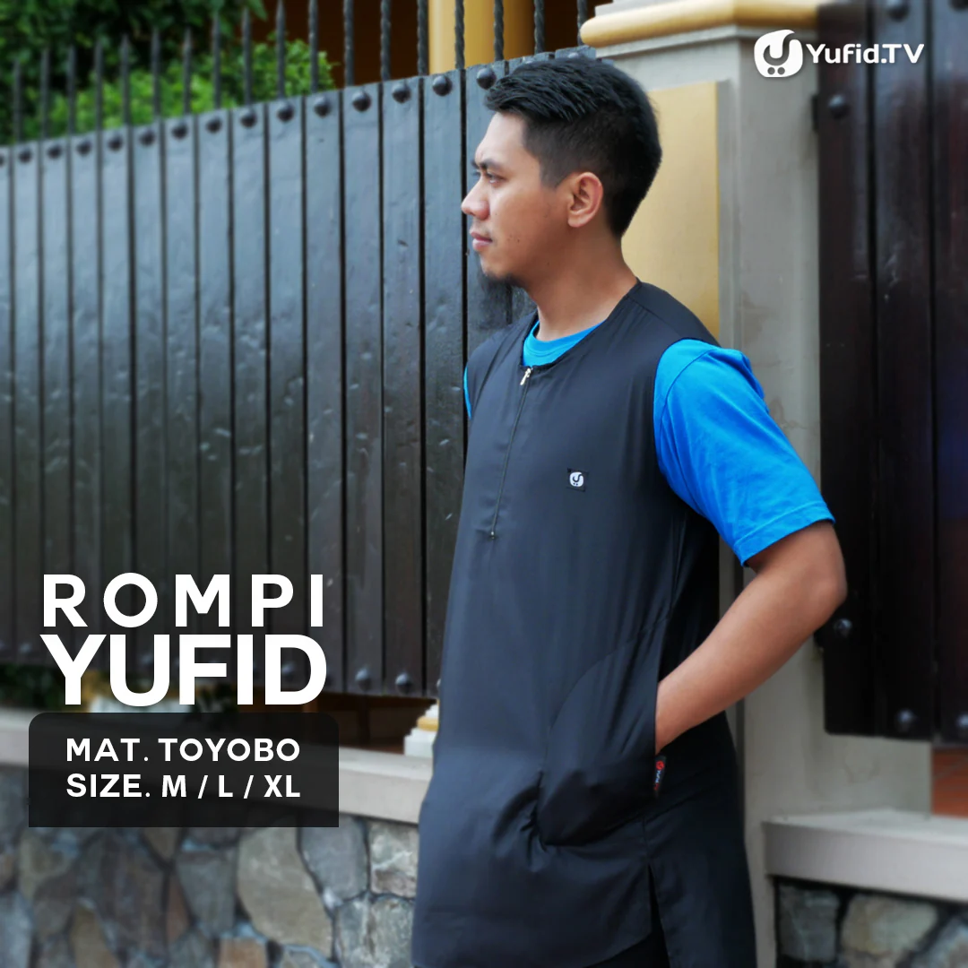 Rompi Sholat Yufid Hitam Polos (Yufidstore) - Image 2