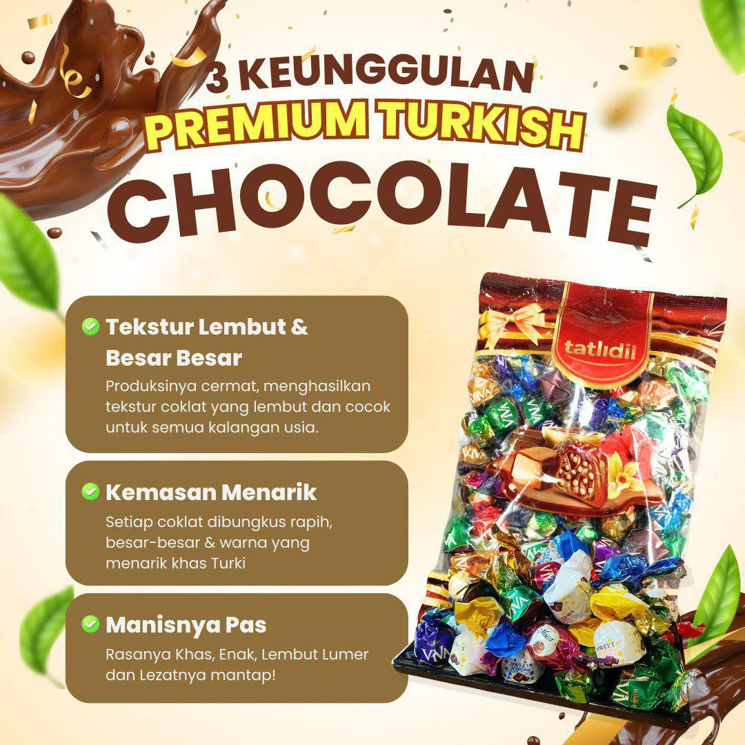 TATLIDIL COKELAT PREMIUM TURKI 1 KG - PREMIUM TURKISH CHOCOLATE - TATLIDILLER - Image 2